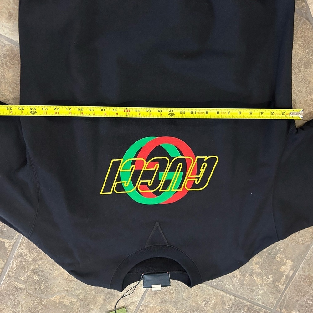 Men's Gucci interlocking G jersey, cotton logo sweatshirt size XXL made in Italy - Picture 8 of 10